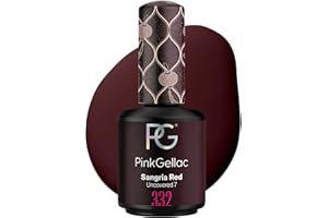 ‎PINK GELLAC Pink Gellac UV Gel Nagellack - 332 Sangria Red 15 ml - Shellac Nagellack Dunkelrot - Gel Nail Polish - Gelnagellack für UV Lampe - Einfache Anwendung Gel Lack - UV Nagellack Made in Holland