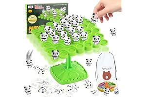 Tylices 48Pcs Panda Balance Game, Panda Balance Board Kids, Balance Maths Games for Family Gathering Party, Balance Tree Set Multiplayer Desktop Stacking Interactive Toys for 3-9 Years Old Boys Girls