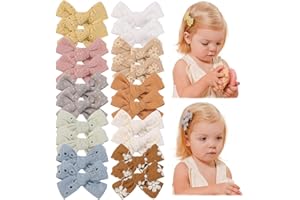 Jollybows 20 Pezzi Fiocchi Capelli Bambina da 5 cm, Mollette Capelli Bambina Completamente Foderato Alligatore Clip Accessori per Capelli per Bambini Bambine e Neonati