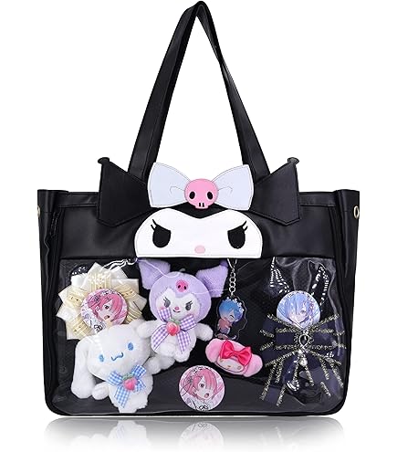 JAWSEU Kawaii Shopping Bag, Women's Backpack with Kawaii Pin