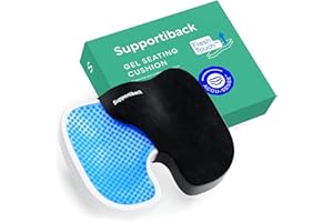 SUPPORTIBACK 𝐓𝐇𝐄 𝐖𝐈𝐍𝐍𝐄𝐑 𝟐𝟎𝟐𝟐* Gel Seat Cushion - Long Lasting Comfort Premium Coccyx Chair Cushion -- Office Chair Cushion, Car Seat Cushion, Sciatica Pain Relief Pillow, Tailbone Pain Relief Cushion