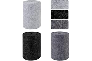 WANGDEFA 3 Stück Filzstoff 3mm Meterware Filzband Dekoband Filz Filzband Dekoband ​Wollfilz Hellgrau dunkelgrau Filzstoff Craft Rollpolster Filzstoff Topfband/Bastelfilz/Wollfilz 3mm Dick 15 cm x 250 cm