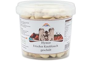 Hymor frischer Knoblauch geschält | 1x 1kg | geschälter Knoblauch aus Spanien, Ajo Morado aus Las Pedroñeras | sofort gebrauchsfertige spanische Knoblauch-Zehen | vielseitiges Würzmittel