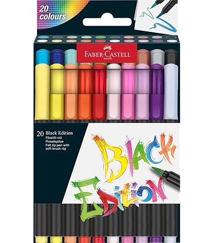 Penna Pitt Artist Faber-Castell - Colore Nero 199, Punta M 0,7 Mm, Inchiostro A Base D'acqua, Resistente Alla Luce