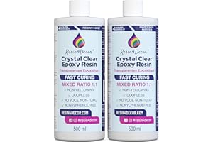 Schnell härtend Epoxidharz set (4h Entformzeit) RESIN4DECOR 1:1 Kristallklares Harz & Härter für Kunsthandwerk Schmuckherstellung Vergilbungsfrei Ungiftig Hochglanz Geruchlos Hitzebeständig - 1000ml