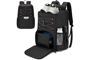 BOSSTIN Bowling Backpack, Single Ball Bowling Bag with Shoe Bag and Bowling Accessories, Bowling Ball Bag with Padded Ball Holder 1 Ball Black