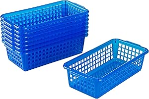 Kigima Aufbewahrungskorb 20x10x5,5cm 0,7L 8er Set – Allzweckkorb aus robustem Plastik (BPA-frei) – Aufbewahrungsbox für Küche & Bad – Haushaltskorb zur Aufbewahrung – Korb für Aufbewahrung – Blau