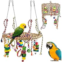 Giocattolo Masticabile Per Pappagalli MQUPIN - Blocchi Di Legno Colorati Con Catena | Per Uccelli Grandi - Foto 5