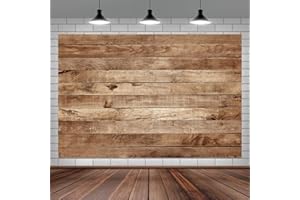 HNMDMYI 3x2.4m Foto Hintergrund Holz Rustikale Holz Wand Braun Vintage Holzbrett Fotografie Hintergrund Neugeborenes Baby Shower Geburtstag Party Kuchen Tisch Dekorationen Banner Fotostudio Requisiten