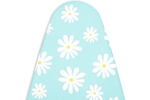 Encasa Homes di ricambio Copri asse da stiro con imbottitura in feltro da 3 mm, coulisse di serraggio (si adatta a schede Medium di 125 x 46 cm) riflettente al calore, stampato - Margherita Blu