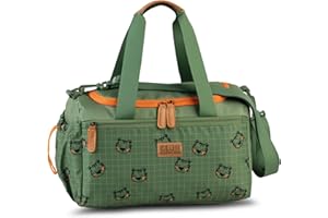 Glühwürmchen FABRIZIO Sporttasche Kinder Reisetasche blau rot grün 35 x 21 x 18 (Khaki/Schilf)