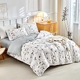 Tokokimo 4-Piece Bedding Set Including Duvet Cover 220 x 240 cm, Fitted Sheet 16 x 200 cm and 2 Pillowcases 65 x 65 cm, White