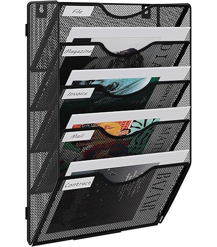 EasyPAG 3 Tier A4 Mesh In Tray Muur Pocket Bestand Houder Mail Organizer Tijdschrift Opslag Rack Wit 1668023863