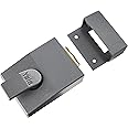 Yale B-81-DMG-PB-60 Standard Nightlatch, Standard Security, Dark Metallic Finish/Brass Cylinder, 60 mm Backset