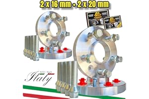 IGP IL GOMMISTA PROFESSIONISTA IGP 4 DISTANZIALI 16 + 20 mm 5x110 65.1 + 20 BULLONI compatibili con ALFA ROMEO GIULIETTA tutte OK AUTO RUOTA CERCHI IN LEGA