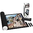 Becko US Puzzle Roll Jigsaw Storage Felt Mat, Jigroll Up to 1,500 Pieces, Environmental Friendly Material, Box with A Drawstring Storage Bag and A Hand Pump