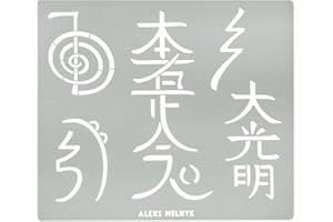 Aleks Melnyk No.100 Usui Reiki Symbols, Pyrography Metal Stencil, Japanese Namaste Stencil, Chinese Letter, Dai Ko Myo, Template Craft Wood Burning, Engraving, Wood Carving, Reiki Supplies