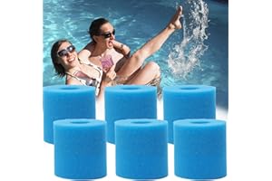 XVOYDT Pool-Filterschwamm für Intex Typ H, wiederverwendbar und waschbar Schaumstoff-Filterschwamm, Waschbarer Spa-Filter für Spa, für Whirlpool-Whirlpool (6 Stück)