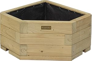 Rowlinson Garden Products Marberry Outdoor Corner Planter 45L Natural Timber