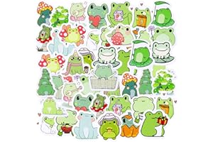 SHANFAA 46PCS Cute Frog Stickers,Cartoon Animal Decals Frog Theme Stickers for Children Teens Adults Travel Case, Laptop, Planners, Calendars, Scrapbook, Suitcase, Notebooks, Journal