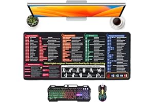 FASBET Schreibtischunterlage Deutsch XXL 900x400 mm für Excel, Word, PPT, Windows Spickzettel Schreibtischunterlage Deutsch Mauspad Deutsch für Excel Shortcuts Unterlage Deutsch Bürozubehör