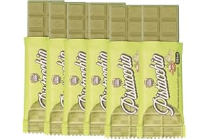Choco Zero Tavolette di Cioccolato Bianco e Pistacchio Senza Zuccheri Aggiunti 25g 133 Calorie Cioccolato Senza Zucchero per Spuntino Palestra Senza Glutine Low Carbs