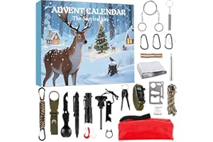 SYZPLNWY 24 Days Christmas Advent Calendar – Outdoor Survival Adventure Tool Kit, Surprise Gift Box