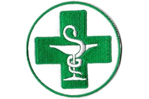 NAGAPATCHES Patche Écusson Pharmacien Patch Brodé Coupe d'Hygie Logo Pharmacie Thermocollant