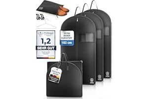 DD DIVINE DESIGNS 3 x Kleidersack Anzug + Bonus Schuhbeutel - 102 x 60 cm - Kleiderhülle Hält Ein Leben Lang | Anzugtasche - Bis zu 56% Dickeres Material (125 GSM) | Atmungsaktiv & Wasserdicht | Reise Schutzhülle