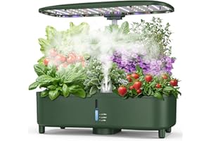 URBZUE serra idroponica, kit giardino di erbe da interno, 15 baccelli, Smart Garden con timer automatico, con Luce di crescita LED a spettro completo, altezza regolabile fino a 20", serbatoio da 5L