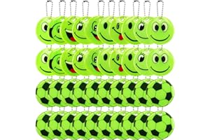 CBLDF 40 Stücke Reflektoren Anhänger, Reflektoren Kinder Schulranzen, Schlüsselanhänger Fussball, Geeignet für Schultaschen, Haustiere, Radfahren und Wandern