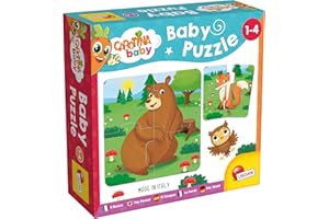 LISCIANIGIOCHI Lisciani - Baby Puzzle - El Bosque - Juego de Reflexión - Juego Educativo - 6 Puzzles de 4 Piezas - Animales - 14 x 14 Cm - Para Niños de 1 a 4 años - CAROTINA BABY - Made in Italy