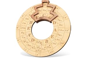 NQEUEPN Herramienta de Melodía de Madera, Círculo de Quintas Rueda, Herramienta de Acordes de Melodía para Guitarra Bajo Piano Violín, Músicos, Compositores
