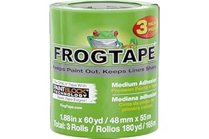 Frog Tape Multi-Surface Masking Tape for Painting 48mm x 55m, Decorators Tape, Painters Masking Tape for Indoor Painting & Decorating - Pack of 3