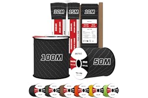 Brotree 4mm Paracorde 550 7 Brins Corde en Nylon 10M Type III Corde Parachute pour Survie, Extérieur, Bricolage - 250kg Charge de Rupture (Réfléchissant Noir)