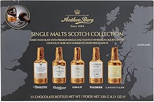 Anthon Berg 15 Single Malt Scotch Whisky Liqueurs, With a Delicious Chocolate filling, 230 g (Pack of 1)