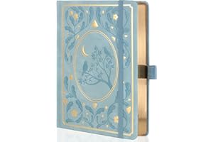 TIEFOSSI Cuadernos de puntos, cuadernos de puntos de tapa dura tamaño A5 para mujeres que escriben, papel grueso de 160 g/m², 190 páginas numeradas, para organizar la agenda