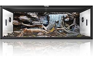 Phailozoo 85 Gallon Reptile Tank, Snake Vivarium with Front Opening Sliding Door For Easy to Maintain Bearded Dragon Vivarium 48''x24''x18''