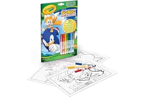 Crayola - Album attività & Coloring Sonic, 32 Pagine da Colorare e 7 Mini Pennarelli Lavabili, 04-0866G