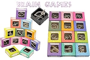 Jameitop® 12-teiliges Metallpuzzle Set – Knobelspiele für Erwachsene & Kinder, Denkspiel aus Metall, Geduldspiele in verschiedenen Schwierigkeitsstufen mit Lösung