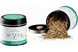 ‎RIMOCO Bio Oregano N°504 - biologisch angebaut, gerebelt, markant, herb & rauchig, in eleganter Gewürzdose mit doppeltem Aromadeckel, Inhalt: 20g