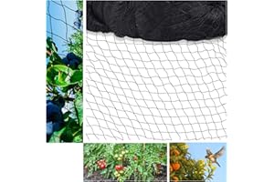 Alouweekuky Red de protección para pájaros UV-resistente, negro, 7,5 m x 15 m, para pollos, árboles frutales, balcón y verduras