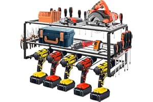 IBVIVIC Organisateur D'Outils ÉLectriques Perceuse Contenir, Support Mural pour Organisateur D'outils Électriques de Rangement pour Garage, Ateliers (5 Perceuses)