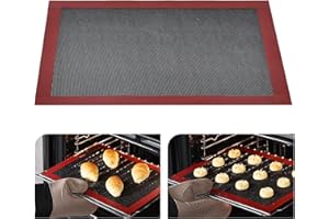 KitchenRaku Alfombrilla de silicona hueca para horno, antideslizante, resistente al calor, 30 x 40 cm (carmesí)