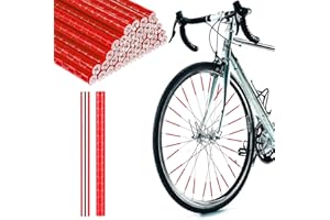 Abeillo 36Pcs Reflective Spoke Covers for Bicycle, 360° Visibility 2.9Inch Bike Spoke Reflectors for Night Riding, Bike Wheel Reflector Tube Reflective Spokes Skins Wheel Decoration Reflectors