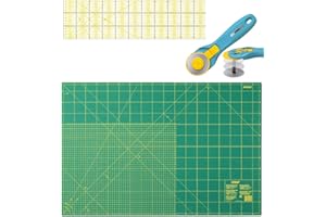 NÄHMIT OLFA – Tappetino da taglio autorigenerante, utilizzabile su entrambi i lati, per cucito, patchwork, quilt DEHP Free con scala in cm e pollici (SET L)