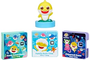 Little Tikes Story Dream Machine Baby Shark Family Collection, Storytime, Livres, Personnage de jeu audio, cadeau et jouet pour les tout-petits et les enfants filles garçons à partir de 3 ans