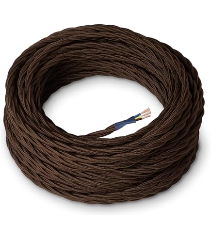 Matassa 10mt Cavo In Tessuto Treccia In Seta Colore Nero Ramato 2 Poli 0,5mm - Foto 6