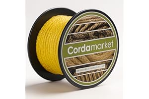 CORDAMARKET Cuerda Dyneema, Cuerda de Alta Resistencia para Náutica Escalada y Actividades al Aire Libre, Amarilla, 3 mm × 15 m
