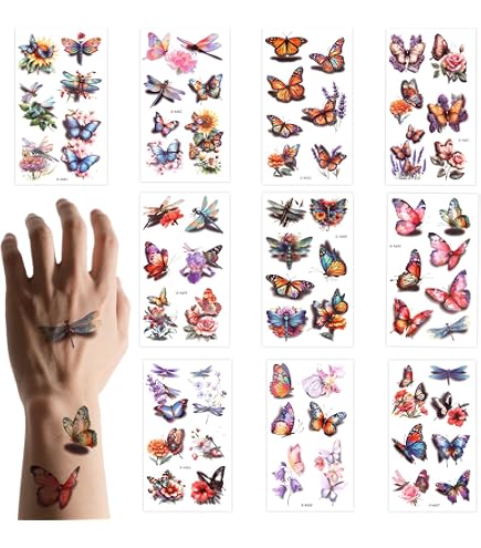Tatuaggi Temporanei per Bambini, 10 Tatuaggi Finti per Ragazze Ragazzi
